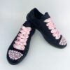 Converse black pink pearls