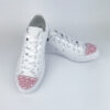 Converse leather white low pink pearls